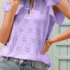 Fashion Casual Solid Hollowed Out O Neck T-Shirts