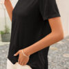 Fashion Simplicity Solid Backless O Neck T-Shirts
