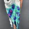 Vacation Print Split Joint One Shoulder Irregular Dresses