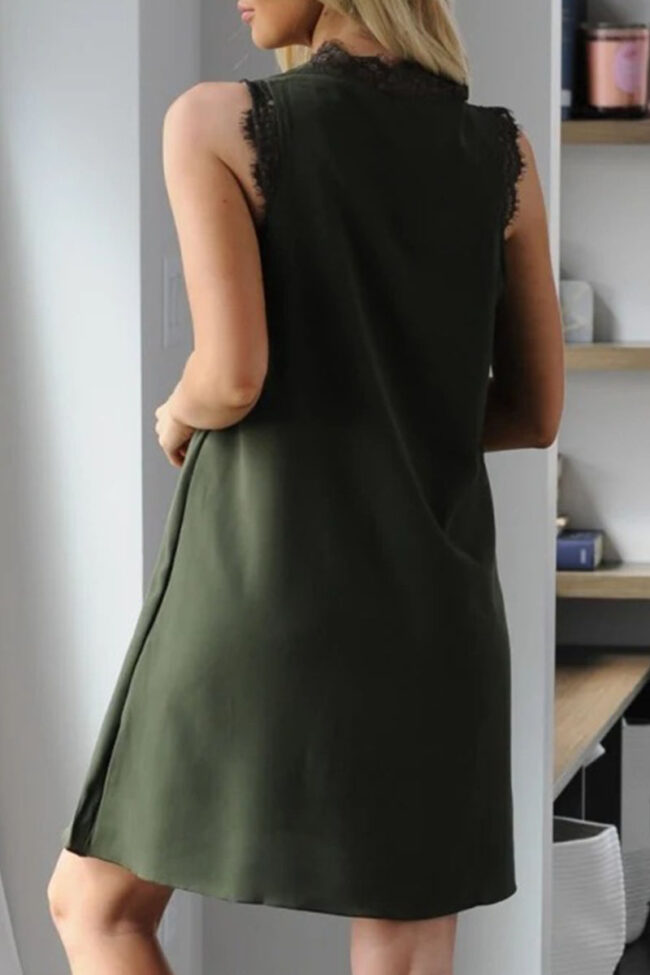 Fashion Casual Solid Split Joint V Neck Princess Dresses