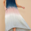 Street Tie Dye Split Joint Spaghetti Strap Irregular Dresses