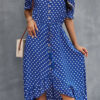 Street Dot Split Joint Off the Shoulder Irregular Dresses