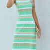 Fashion Street Striped Split Joint O Neck A Line Dresses