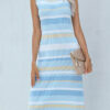 Fashion Street Striped Split Joint O Neck A Line Dresses