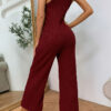 Fashion Casual Solid Split Joint U Neck Loose Jumpsuits