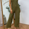 Fashion Casual Solid Split Joint U Neck Loose Jumpsuits