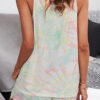 Living Print Split Joint Spaghetti Strap Sleeveless Two Pieces