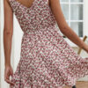 Fashion Casual Print Split Joint V Neck A Line Dresses