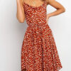 Street Print Split Joint Spaghetti Strap Irregular Dresses