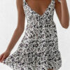 Fashion Sexy Leopard Split Joint V Neck A Line Dresses