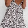 Fashion Sexy Leopard Split Joint V Neck A Line Dresses