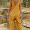 Fashion Casual Solid Frenulum V Neck Loose Jumpsuits