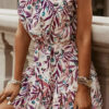 Bohemian Print Split Joint Spaghetti Strap A Line Dresses