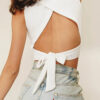 Fashion Sweet Solid Backless O Neck Tops