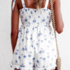 Fashion Sweet Print Split Joint Spaghetti Strap Loose Jumpsuits