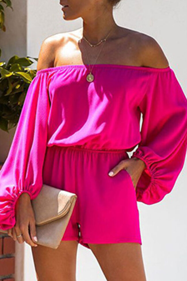 Fashion Sexy Solid Split Joint Off the Shoulder Loose Jumpsuits