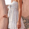 Fashion Casual Print Split Joint Strapless Pleated Dresses
