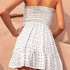 Fashion Casual Print Split Joint Strapless Pleated Dresses