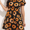 Fashion Casual Print Split Joint Off the Shoulder A Line Dresses