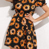 Fashion Casual Print Split Joint Off the Shoulder A Line Dresses