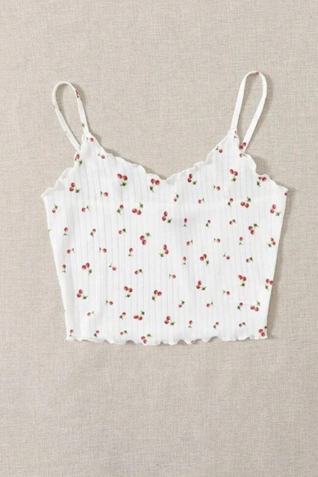 Fashion Casual Print Spaghetti Strap Tops