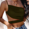 Fashion Street Solid Backless Spaghetti Strap Tops