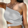 Fashion Street Solid Backless Spaghetti Strap Tops