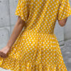 Fashion Casual Dot Split Joint O Neck A Line Dresses