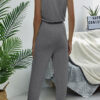 Fashion Casual Solid Frenulum O Neck Straight Jumpsuits