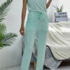 Fashion Casual Solid Frenulum O Neck Straight Jumpsuits