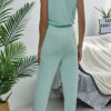 Fashion Casual Solid Frenulum O Neck Straight Jumpsuits