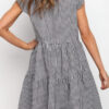 Fashion Street Plaid Split Joint V Neck A Line Dresses