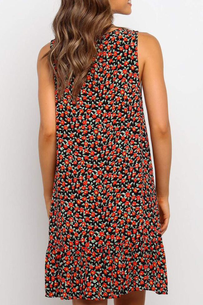 Fashion Sexy Print Split Joint V Neck Printed Dresses