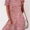 Fashion Street Print Split Joint O Neck A Line Dresses