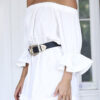 Casual Solid Split Joint Off the Shoulder Waist Skirt Dresses