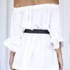 Casual Solid Split Joint Off the Shoulder Waist Skirt Dresses