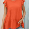 Fashion Casual Solid Split Joint O Neck Tops