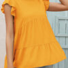 Fashion Casual Solid Split Joint O Neck Tops