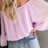 Fashion Sweet Solid Split Joint Off the Shoulder Tops