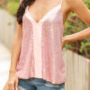 Fashion Casual Solid Split Joint V Neck Tops