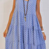 Fashion Casual Dot Split Joint O Neck Princess Dresses