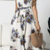 Fashion Casual Print Split Joint Spaghetti Strap A Line Dresses