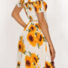 Bohemian Print Split Joint Off the Shoulder A Line Dresses