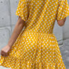 Fashion Elegant Dot Split Joint O Neck A Line Dresses