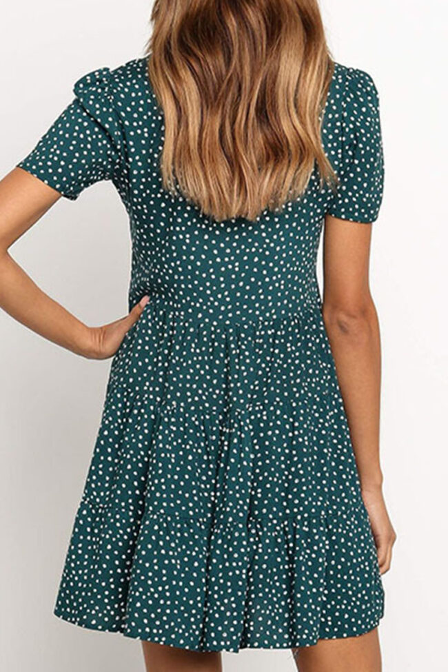 Fashion Street Print Split Joint V Neck A Line Dresses