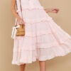 Street Solid Split Joint Spaghetti Strap Cake Skirt Dresses