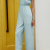 Fashion Casual Split Joint O Neck Loose Jumpsuits