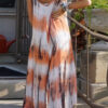 Fashion Street Tie Dye Spaghetti Strap Printed Dresses