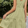 Fashion Casual Solid Split Joint V Neck A Line Dresses