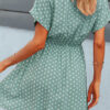 Fashion Street Dot Split Joint Turndown Collar A Line Dresses